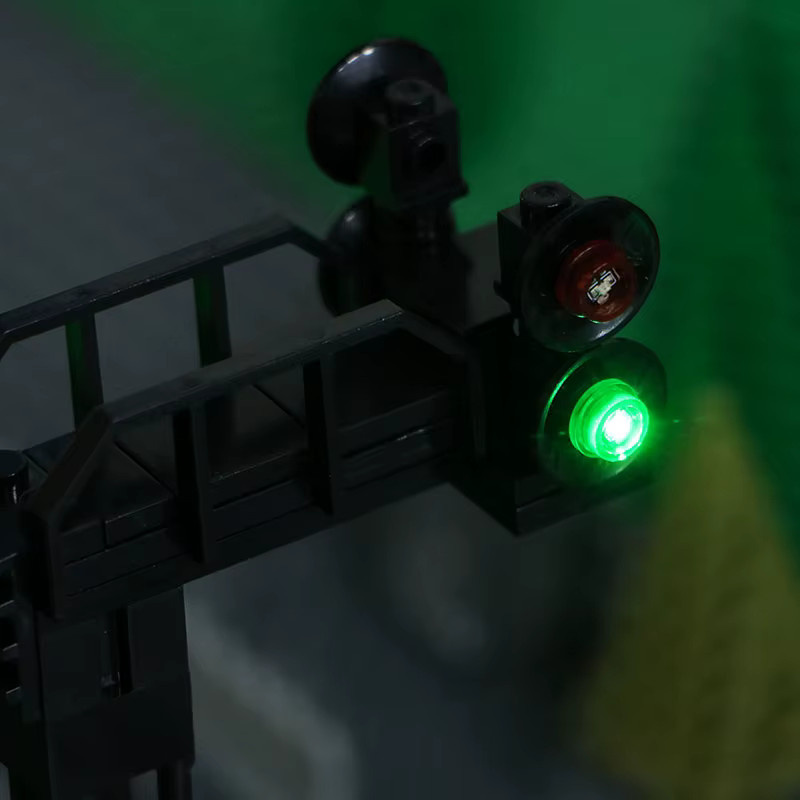 TEDDOO LED Stadt Serie Zug Signal Ampel MOC Bausteine DIY Straßenlampe Zubehör in Schwarz - Bild 2