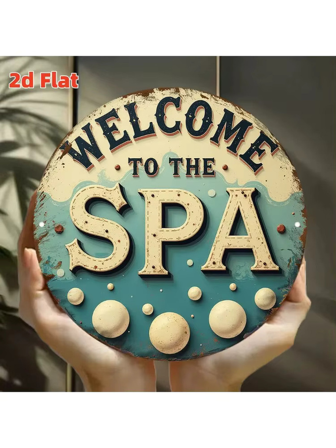 Wandkunstschild Willkommen im Spa von Potdemiel aus Aluminium in Grün - Bild 6
