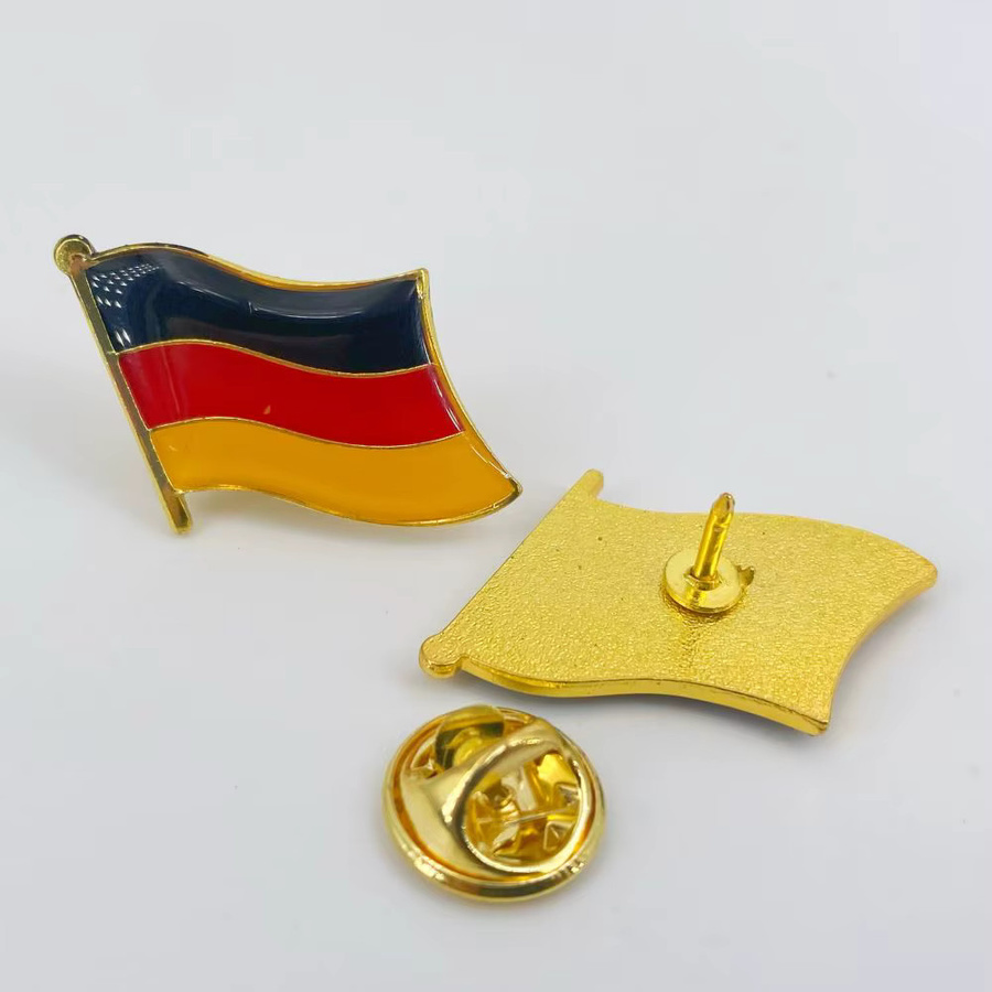 Brosche mit deutscher Flagge, Schmetterlingsverschluss - Bild 3
