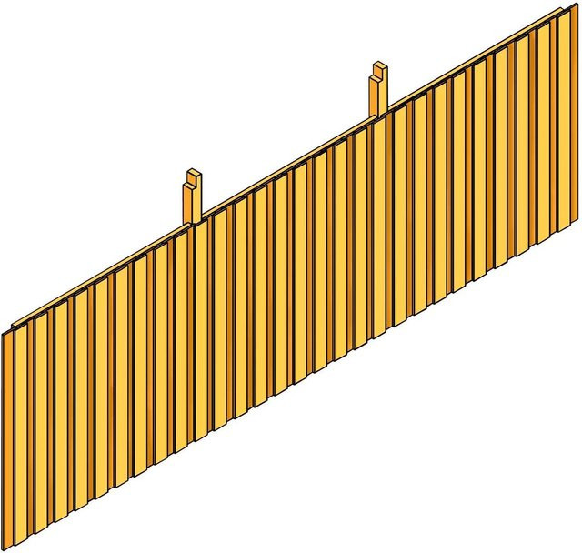 Skan Holz Rückwand Deckelschalung aus Nadelholz Leimholz B: 180 cm, H: 550 cm - Bild 1