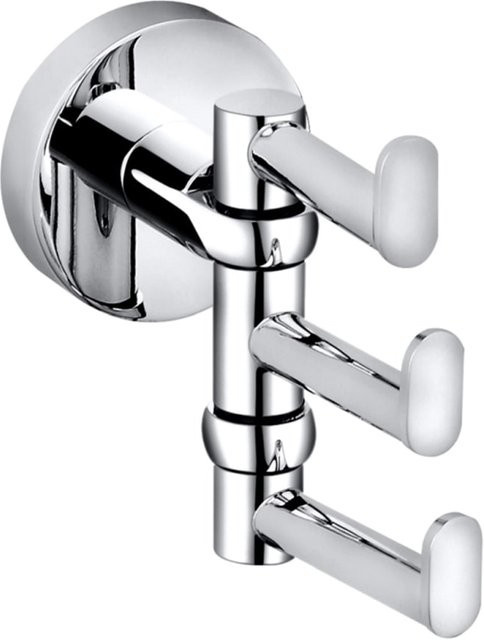 Brillantbad BOMEGA Dreifachhaken drehbar aus Messing in Chrom poliert, B/T/H: 5,5 x 8,5 x 9,5 cm - Bild 1