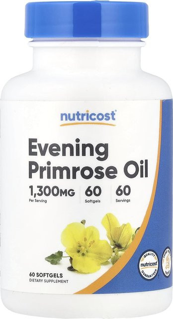 Nutricost Nachtkerzenöl, 1.300 mg, 60 Weichkapseln - Bild 1