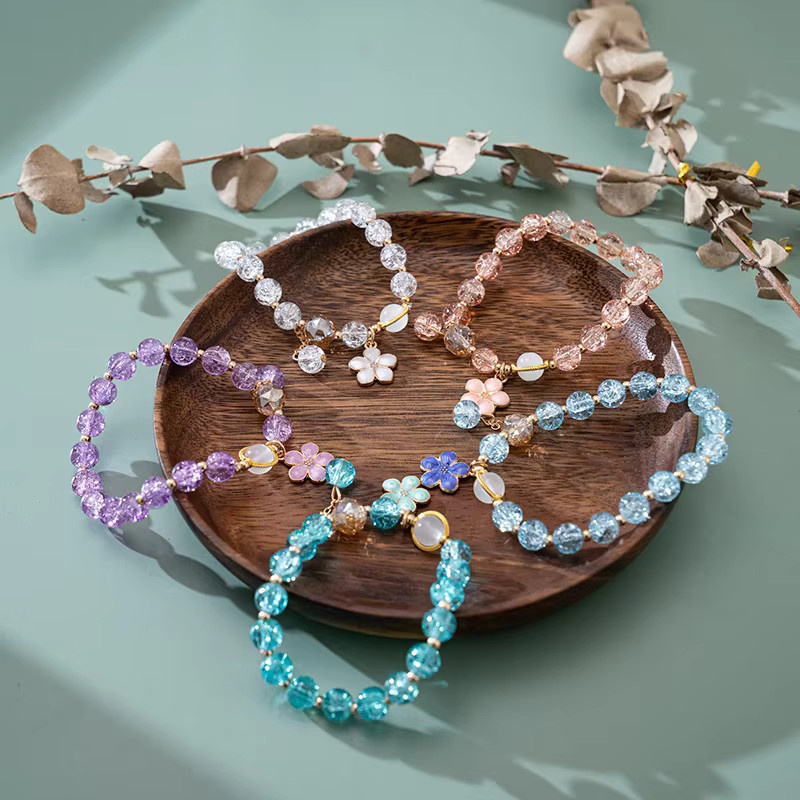 rinhoo Perlenarmband, Kristall, Kirschblüten, Bunt, Damen - Bild 1