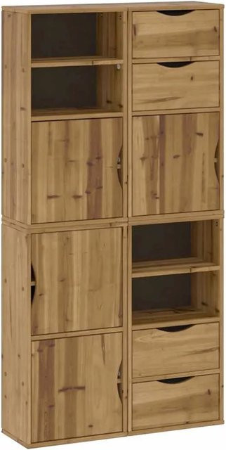 vidaXL ODDA Beistellschränke 4er Set aus Massivholz Kiefer in Natur/Braun, B/T/H: 40 x 24 x 79 cm - Bild 1