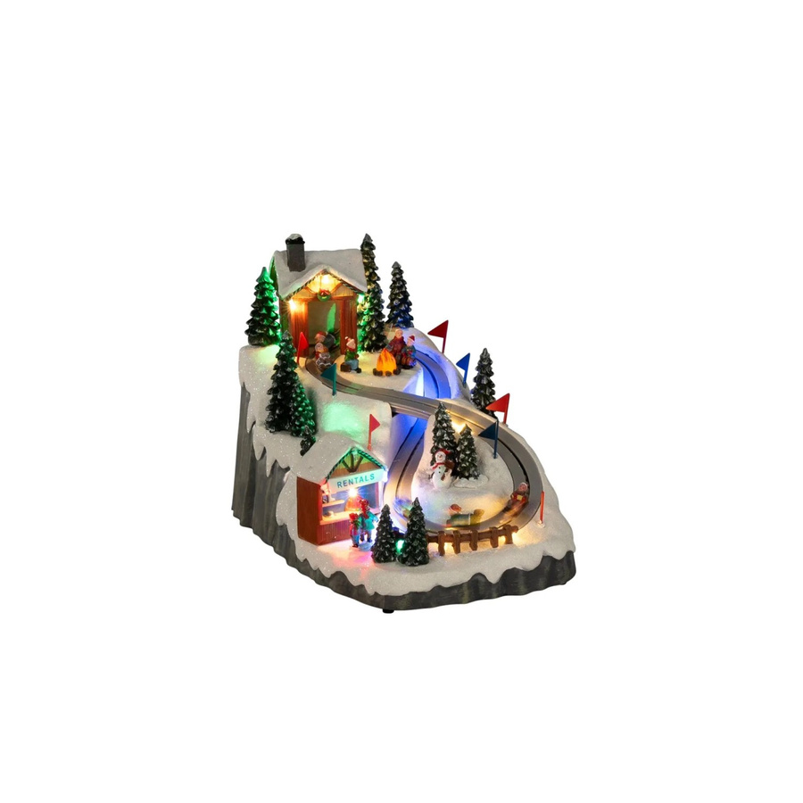Konstsmide Weihnachts-Rodelbahn Szenerie mit 18 bunten RGB-LEDs für innen, B/T/H: 26 x 20,5 x 36 cm - Bild 2