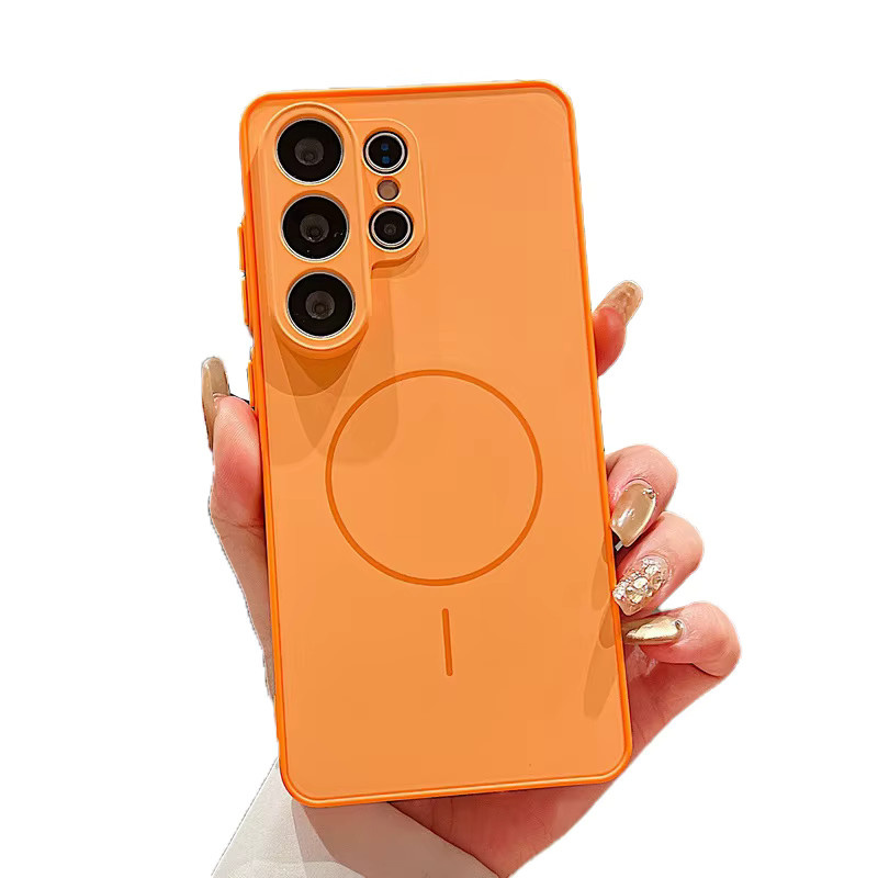 Magnetische Hartschalen-Handyhülle von MOESOE für Samsung Galaxy S26 S25 S24 S23 S22 Ultra Plus S25 Edge S24 FE A56 A37 A17 A55 A26 5G A36 A35 in Orange - Bild 6