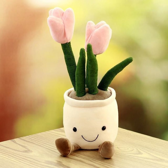 Bai Fen Bai dolls and toys Tulpenblumen Plüschtier, rosa, 35 cm - Bild 1