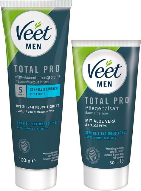 Veet Men Total Pro Enthaarungscreme-Set, 150 ml, Herren, Aloe Vera - Bild 1