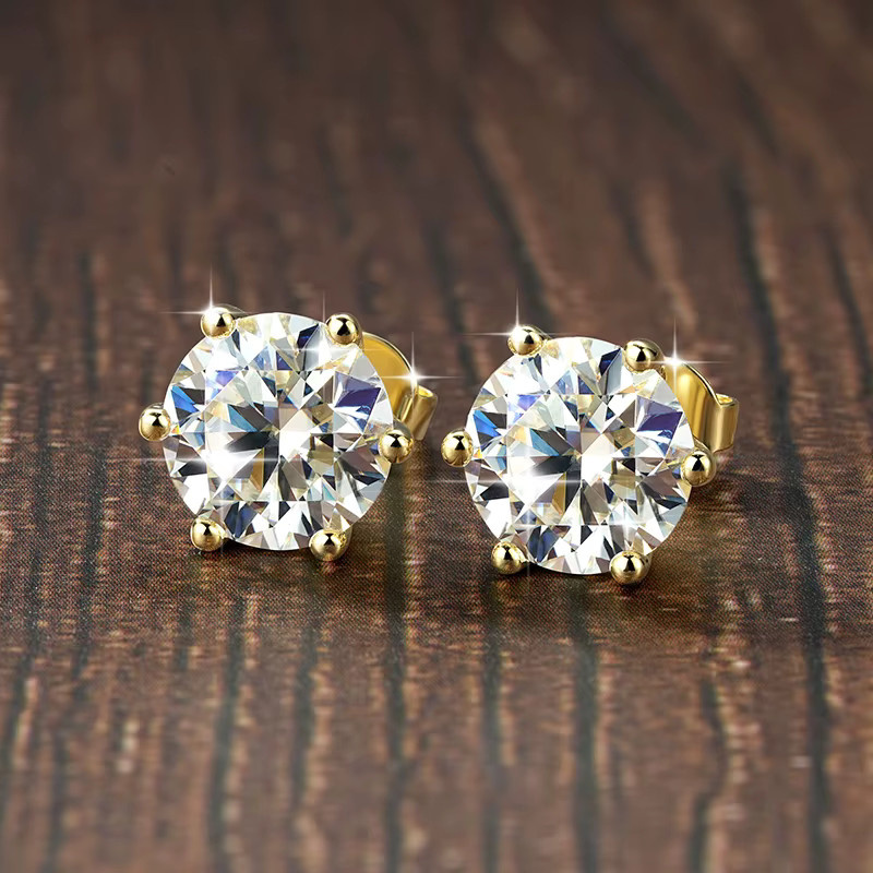 Lnngy Moissanit-Ohrstecker, 14 Karat Gold gefüllt, Diamant, Damen und Mädchen - Bild 3