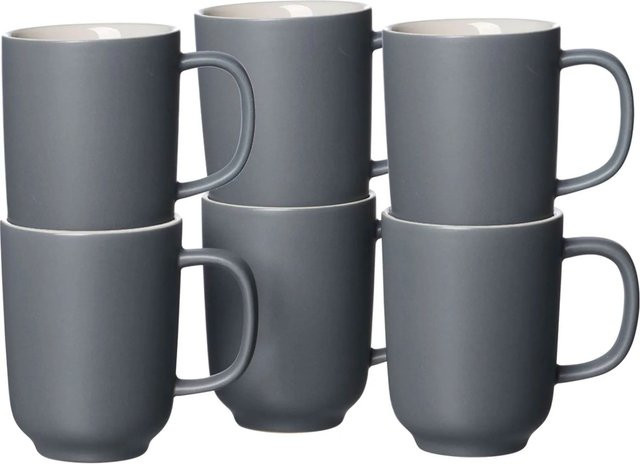 Ritzenhoff & Breker Kaffeebecher Jasper aus Keramik Grau 6er Set 285 ml - Bild 1