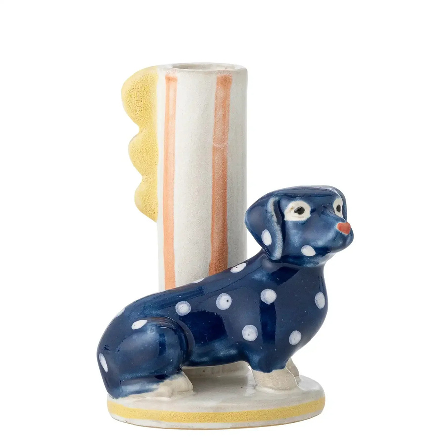 Bloomingville Kerzenhalter Dachsy aus Steingut in mehrfarbig mit Dackelform, Höhe: 12 cm - Bild 1