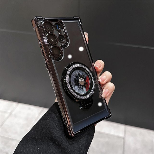 Stoßfeste magnetische Schutzhülle mit Airbag-Panzerung für Samsung Galaxy S24 Ultra S23 FE S22 Plus A54 A34 A15 A25 A35 A55 A53 5G in Transparent oder Schwarz - Bild 1