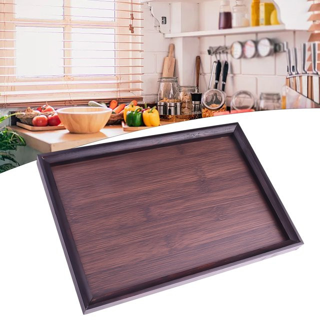 VIBRATITE Serviertablett aus Holz, quadratisch, braun, B/T: 33,0 x 22,0 cm - Bild 1