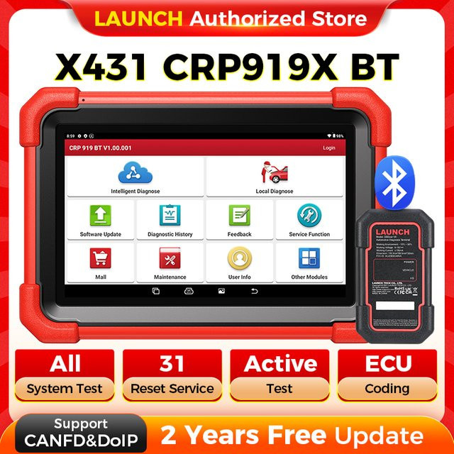 LAUNCH X431 CRP919X BT OBD2 Scanner Kfz-Diagnosewerkzeug mit Bluetooth, CANFD und DOIP für professionelle ECU-Codierung - Bild 1