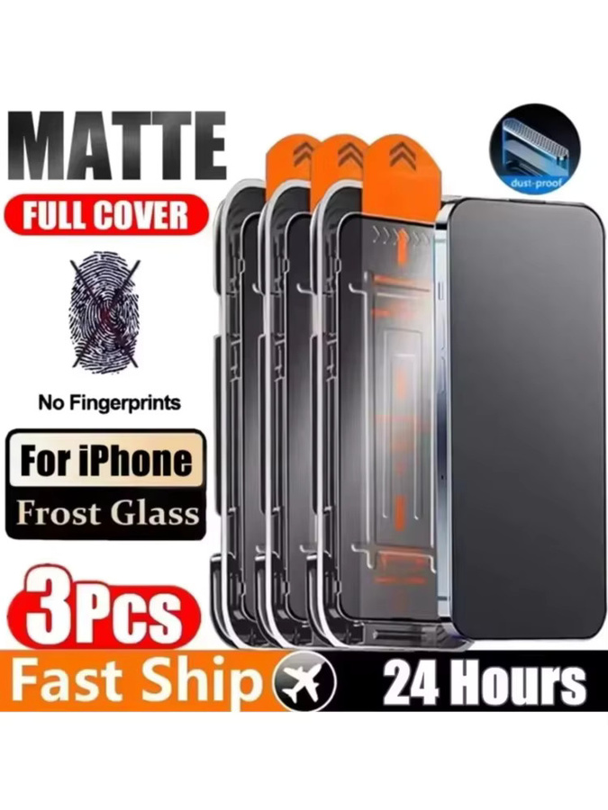 AKABEILA Anti-Spy Displayschutzfolie aus Glas mit oleophober Beschichtung für iPhone 11 bis iPhone 18 Pro Max, Matt, Transparent - Bild 7