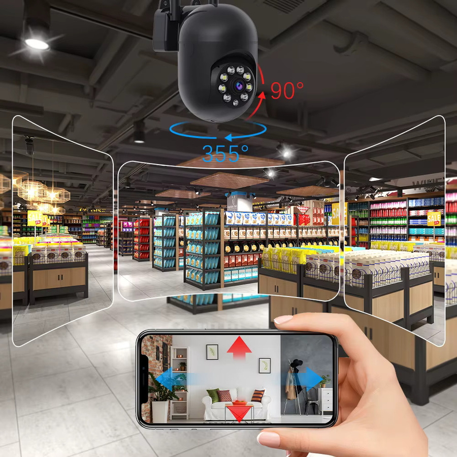 Woolink 3MP WLAN Smart Home Überwachungskamera mit Schwenk- und Neigefunktion, Farbnachtsicht und Bewegungserkennung, Schwarz - Bild 5