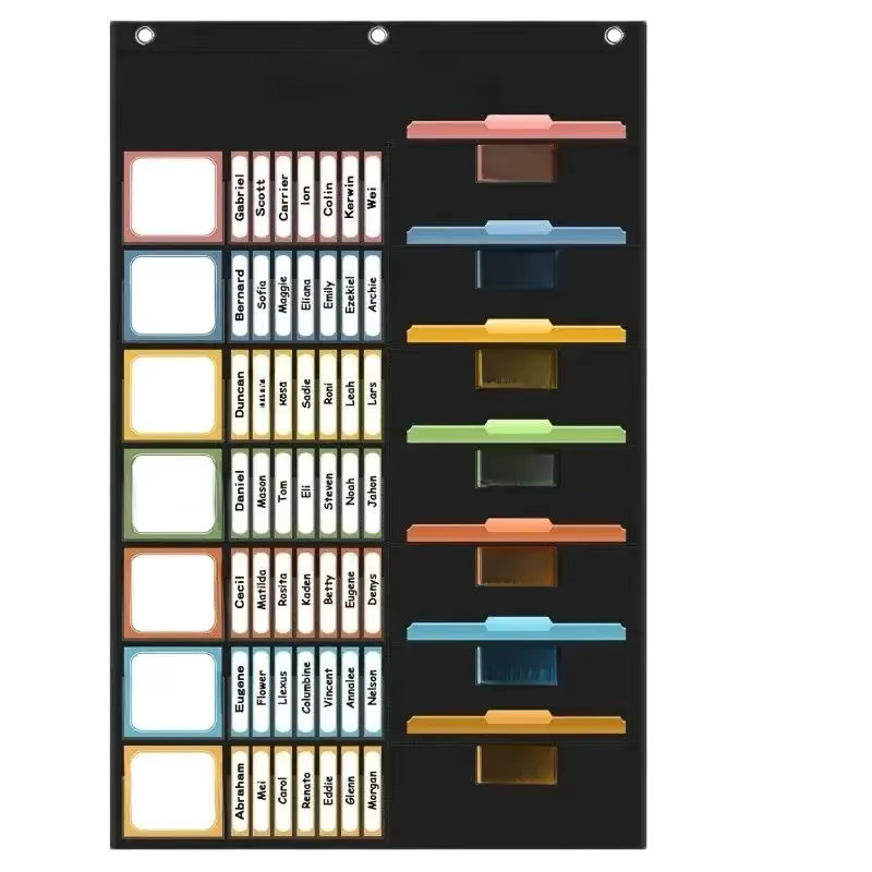 114-Karten-Taschendiagramm zur Organisation von Kleingruppen und Klassenzimmer-Management, pädagogisches Lernzubehör in Schwarz und Multicolour - Bild 7