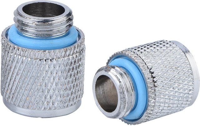 Igeteck G14 2 Punkte Weichen Schlauch Kompressionsfitting für Computer Wasserkühlung Systeme, Silber, 2 Stück - Bild 1