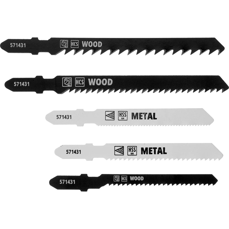 Einhell Stichsägeblatt-Set aus Bimetal für Holz und Metall, 5-teilig, Schwarz-Silber-Mehrfarbig - Bild 2