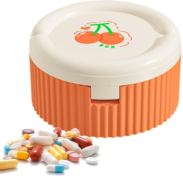 Untior 4-Fach Medikamentenbox mit Wasserbecher, 2-in-1, Waschbar - Bild 1