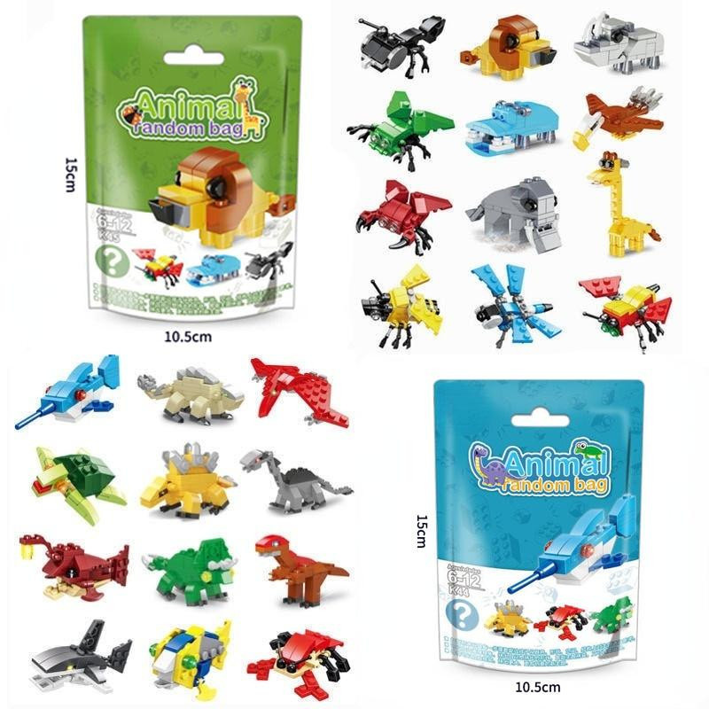 MagicMonkey Blind Box Baustein Dinosaurier Insekt Marine Tier 1-teiliges Set - Bild 2