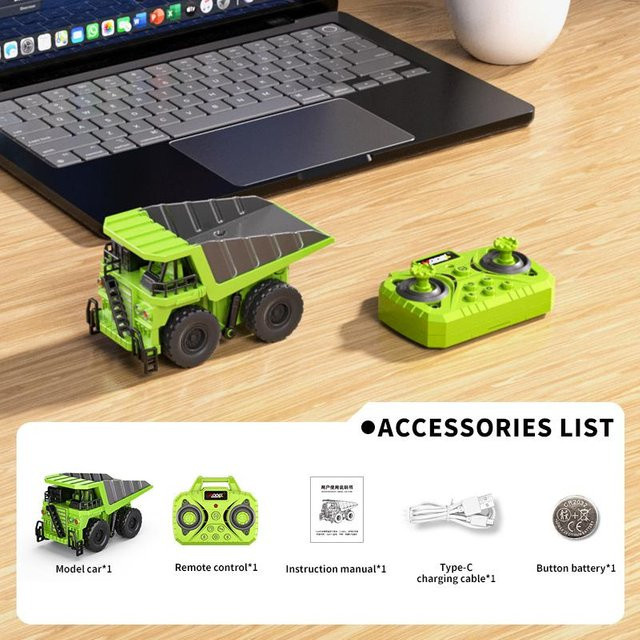 Mini RC Muldenkipper Legierung Druckguss, 1:64, grün, ab 6 Jahren - Bild 1