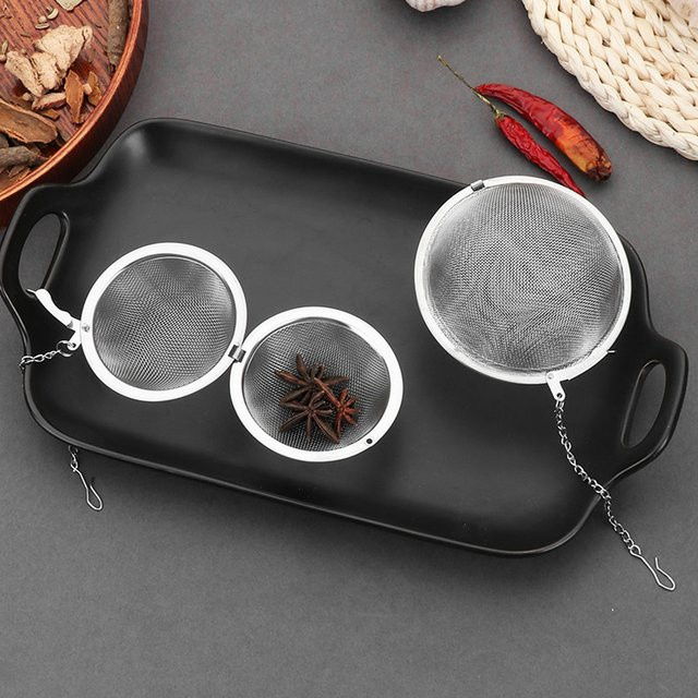 Oankr Teefilter aus Edelstahl als Netzkugel mit Kette in Silber für Tee und Kaffee - Bild 1