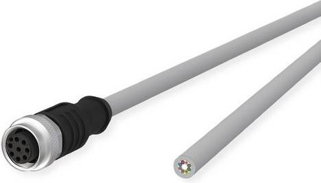 Metz Connect M12 Sensor-Aktorleitung, A-kodiert, M12 Buchse gerade, freies Leitungsende, grau, 10 m - Bild 1