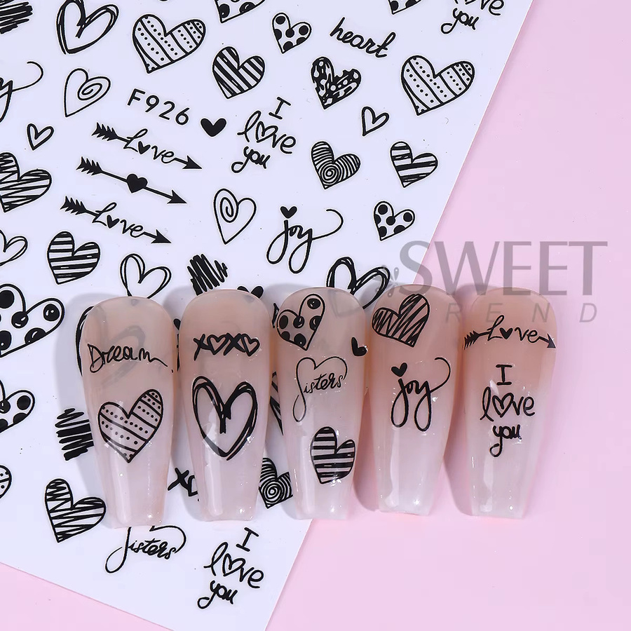 SWEET TREND Nagelaufkleber, 4 Stück, Schwarz, Glänzend - Bild 4