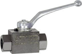 Riegler Kugelhahn Hochdruckausführung aus Stahl in Silber mit G-Innengewinde G 1/8 - Bild 1