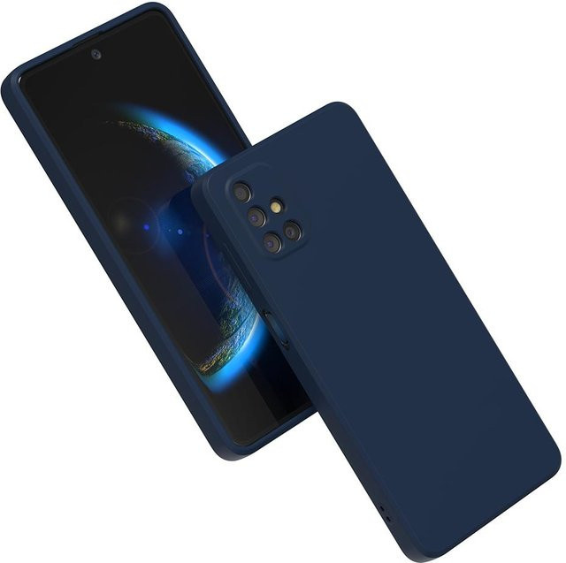 Transparentes Flüssigsilikon Handycase für Samsung Galaxy M51 M53 M13 M33 M23 M14 M34 und Note 20 Ultra 10 Plus mit Kameraschutz in Blau - Bild 1