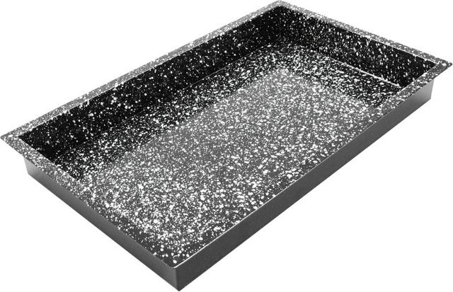 Schneider Backblech GN 1/1 aus Granit-Emaille, rechteckig, schwarz/weiß, B/T/H: 32,5 x 53 x 6 cm - Bild 1