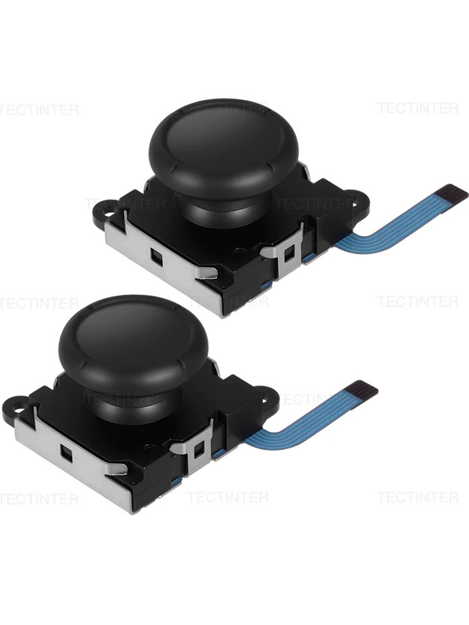 TECTINTER 2 Stück Joystick-Ersatz für Nintendo Switch und NS OLED, 3D Analog ThumbStick Reparaturteile Werkzeugset, Schwarz - Bild 6