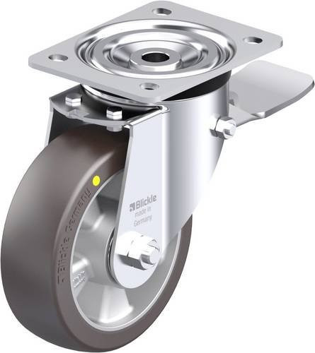 Blickle L-ALST 150K-ST-AS Stahlblech-Lenkrolle in Silber/Grau mit 150 mm Rad-Durchmesser und 400 kg Tragfähigkeit - Bild 1