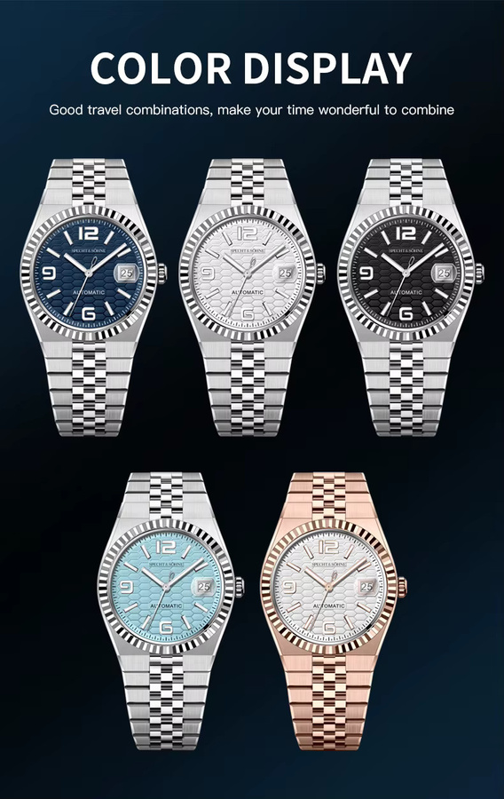 Specht & Söhne Armbanduhr, Handaufzug, Edelstahl, Saphirglas, Herren - Bild 3
