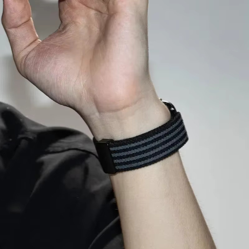 HUBANDE Uhrenarmband Nylon, geflochten, Schwarz, Unisex - Bild 3