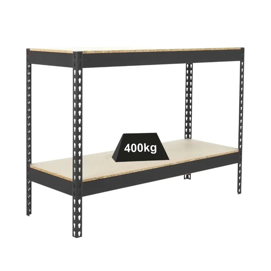 PROREGAL Schwerlastregal Mini Wood Yeti Two in Anthrazit, H x B x T: 75 x 90 x 120 cm, Fachlast 400 kg mit verstellbaren Regalböden - Bild 2