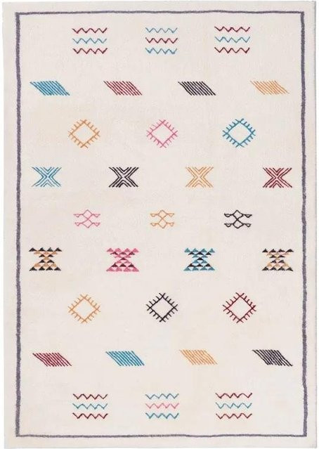 Lodestar Marokkanischer Retro Teppich mit geometrischem Design, Mehrfarbig, B/T: 60 x 40 cm - Bild 1