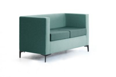 Leyform 2-Sitzer Sofa in Petrol und Grau mit Stoffbezug, B/T/H: 127 x 60 x 73 cm - Bild 1