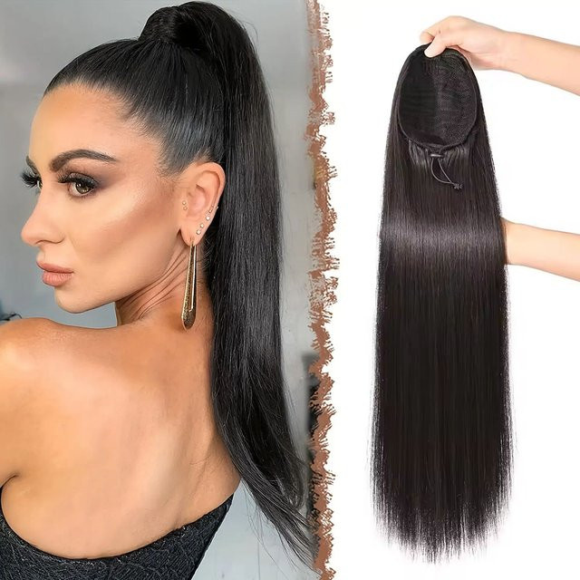 donxue Remy-Kordelzug-Pferdeschwanz, 100 % brasilianisches Echthaar, Damen - Bild 1