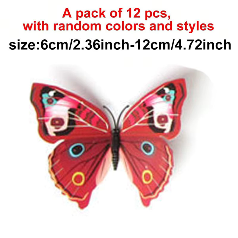 12er Set IFITU PUBO Schmetterling Magnetische Kühlschrank Aufkleber aus PVC in Mehrfarbig und Gelb zur Wanddekoration - Bild 1