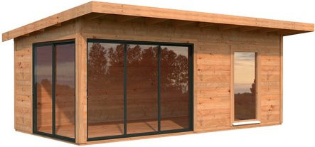 Palmako Gartenhaus Andrea Slide Plus aus Fichtenholz in Braun mit Pultdach B/T/H: 595 x 300 x 264 cm - Bild 3