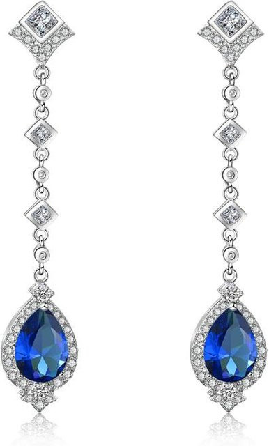 ZAKOL Tropfenohrringe, Messing, Zirkonia, Blau, Damen - Bild 1