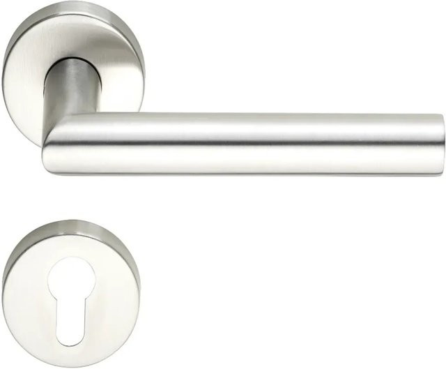 MeinTürgriff Drückergarnitur Toulouse in Edelstahl Matt Silber mit PZ-Funktion, B/H: 160 x 160 mm - Bild 1
