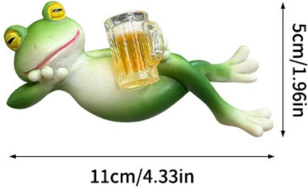 Grüne Miniatur Frosch Figur aus Harz als dekoratives Pflanzgefäß für deinen Garten und Blumentopf - Bild 1