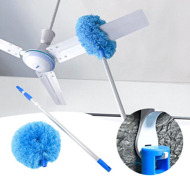 Aihogard Ringförmiger Staubwedel aus Mikrofaser, verstellbar und aufhängbar, Blau - Bild 1