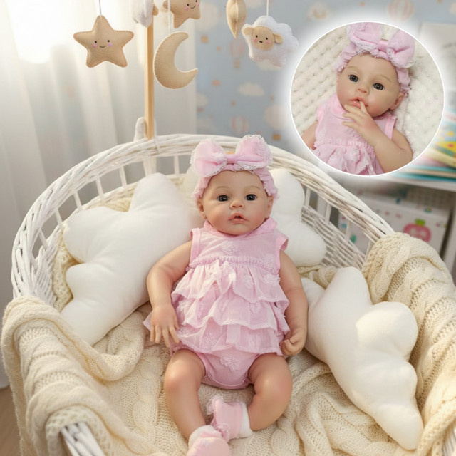 CatDoneca Reborn Mädchen Puppe, Silikon, 2-teiliges Set - Bild 1