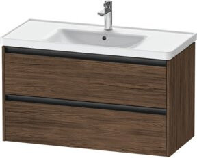Duravit Waschtischunterschrank Ketho.2 in Nussbaum Dunkelbraun mit 2 Schubladen, wandhängend, B: 98,4 cm, T: 45,5 cm, H: 54,9 cm - Bild 1