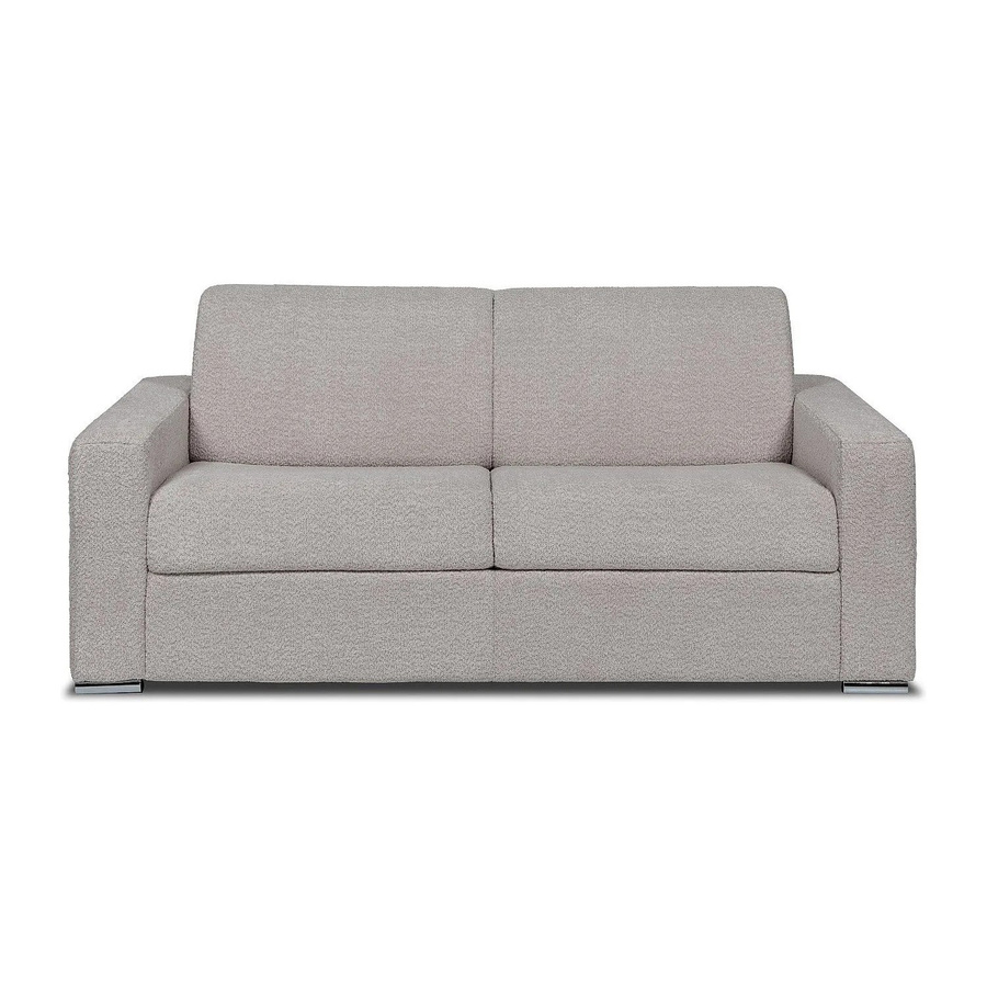 Vente-unique Schlafsofa Calito in Hellgrau mit Bouclé-Stoff, Breite: 194 cm - Bild 2