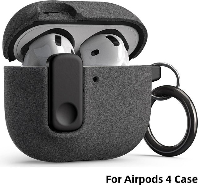 Schutzhülle für Apple AirPods 4 und AirPods Pro 2 mit Sicherheitsverschluss in Grau - Bild 1